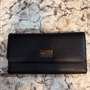 Nine West Black Leather Clutch Wallet